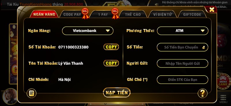 Nạp rút 1:1 không thu phí tại cổng trò chơi Fa88