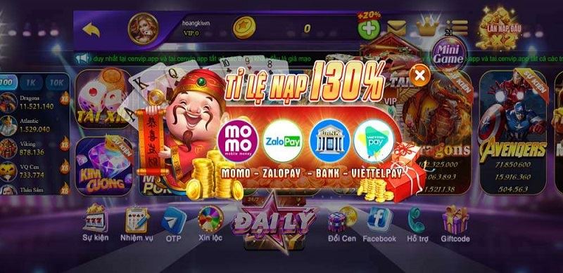 Khuyến mãi cực HOT tại cổng trò chơi Cenvip