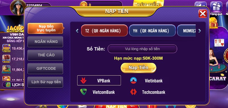 Cổng game xanh chín thường sẽ cung cấp nhiều phương thức giao dịch