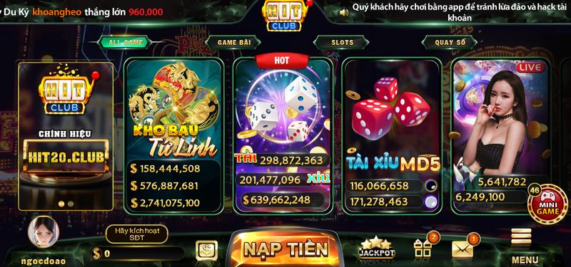 Sân chơi đổi thưởng đẳng cấp Hit Club với nhiều tính năng đặc sắc 