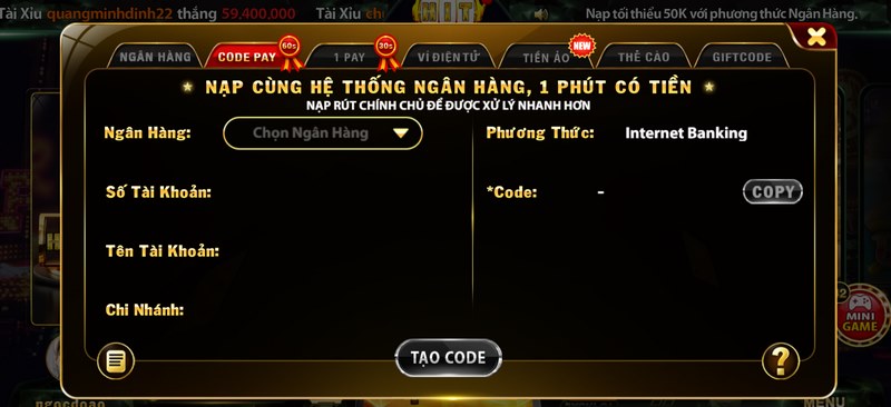 Hướng dẫn cụ thể cách nạp và rút tiền vào sân chơi nhanh chóng