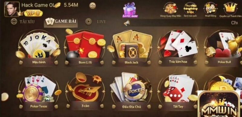 Cổng game mang đến nhiều sản phẩm game bài hiện đại
