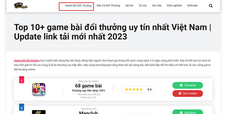 Tổng hợp và đánh giá top game bài đình đám hàng đầu hiện nay
