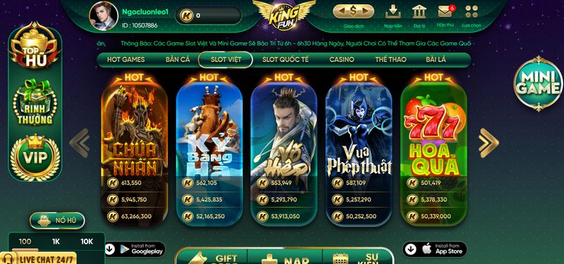 Trải nghiệm kho game đa dạng ở mục slot Việt có nhiều chủ đề 
