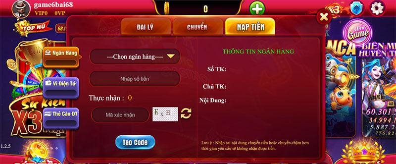 Tiến hành giao dịch nhanh tại cổng game với vài bước