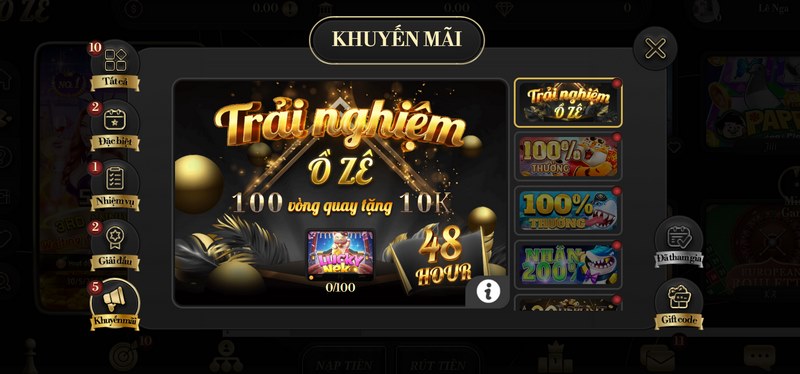 Đa dạng các khuyến mãi đặc biệt hấp dẫn đang được cung cấp ở sân chơi 