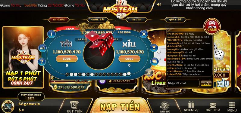 Tài xỉu MD5 mở ra không gian xanh chín hiện đại hấp dẫn hội viên