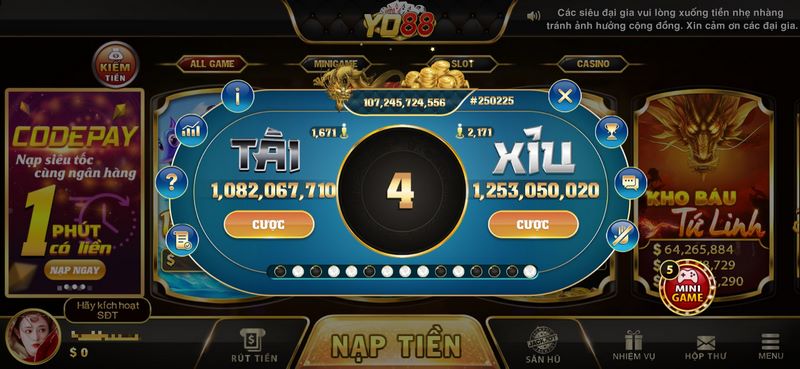 Tham gia chơi xí ngầu tại Yo88 sở hữu lượng thành viên đông đảo