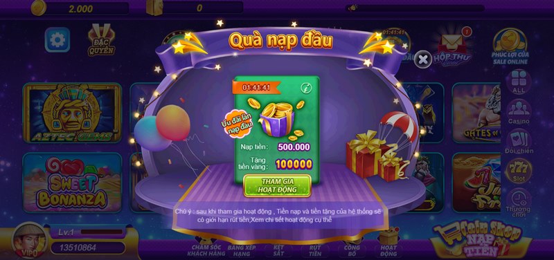 Nhiều ưu đãi hấp dẫn luôn được triển khai thường xuyên cho người chơi