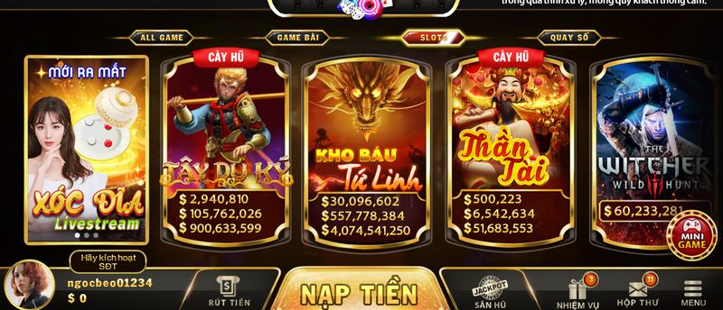 Nhiều siêu phẩm slots đổi thưởng đang được sân chơi cung cấp