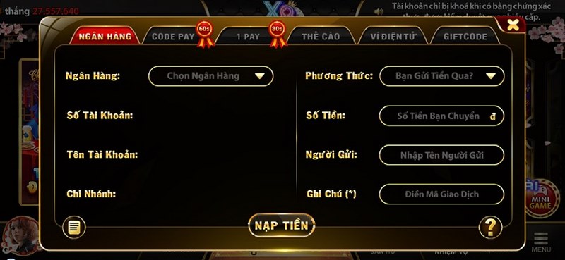 Hướng dẫn chi tiết thao tác nạp và rút tiền ở cổng trò chơi uy tín X8