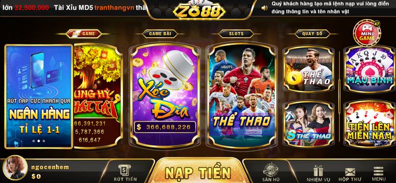 Trò chơi xóc đĩa Zo88 luôn được nhiều hội viên yêu thích