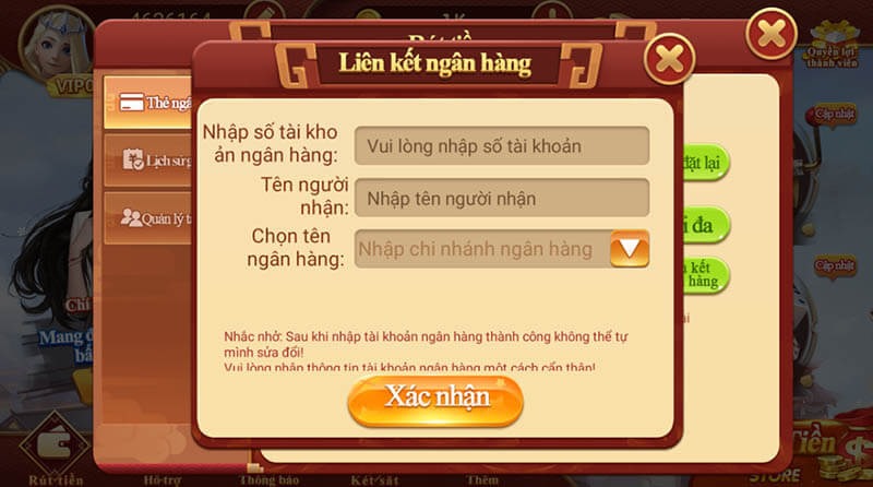 Sân chơi đang hỗ trợ thành viên thực hiện thanh toán với tỷ lệ 1:1