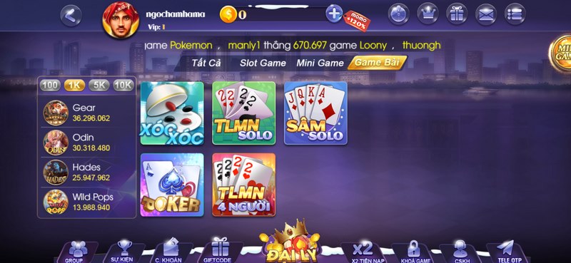 Nhiều trò chơi bài lá hấp dẫn đang được cung cấp cho anh em 