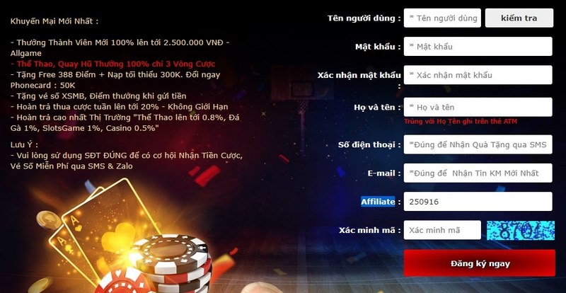 Đăng ký tài khoản tại cổng game không mất phí, xét duyệt nhanh